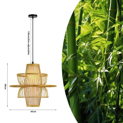 Hängeleuchte PINCHOS 1xE27/40W/230V d 45 cm Bambus