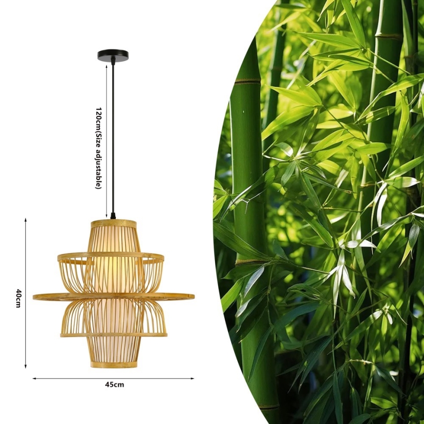 Hängeleuchte PINCHOS 1xE27/40W/230V d 45 cm Bambus