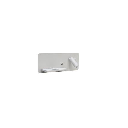 Immax 08286L - LED Wandleuchte mit Regal, USB-Anschluss und kabelloser Ladefunktion Be PREPARE LED/3W/230V + LED/3W weiß