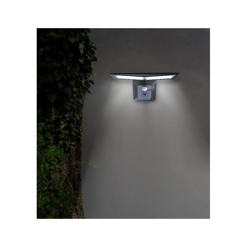 LED-Solarwandleuchte mit Sensor LED/2,6W/5,5V IP65 1800 mAh schwarz