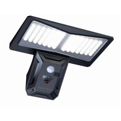LED-Solarwandleuchte mit Sensor LED/2,6W/5,5V IP65 1800 mAh schwarz