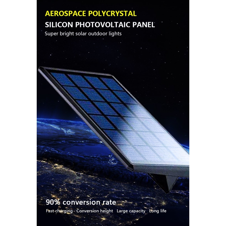 LED-Solarwandleuchte mit Sensor LED/2,6W/5,5V IP65 1800 mAh schwarz