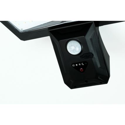 LED-Solarwandleuchte mit Sensor LED/2,6W/5,5V IP65 1800 mAh schwarz