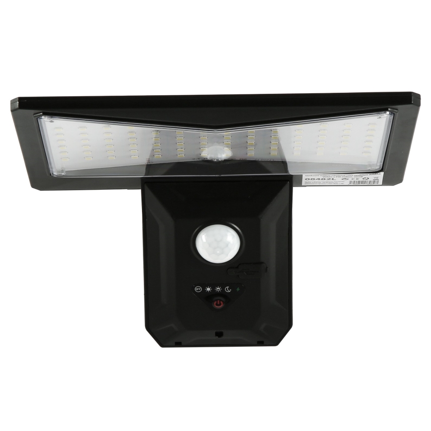 LED-Solarwandleuchte mit Sensor LED/2,6W/5,5V IP65 1800 mAh schwarz