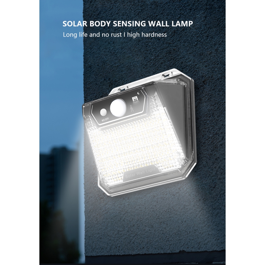 LED-Solarwandleuchte mit Sensor LED/3W/5,5V IP65 1200 mAh