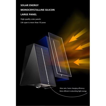 LED Solar-Wandleuchte mit Sensor LED/2W/5V IP54 1300 mAh
