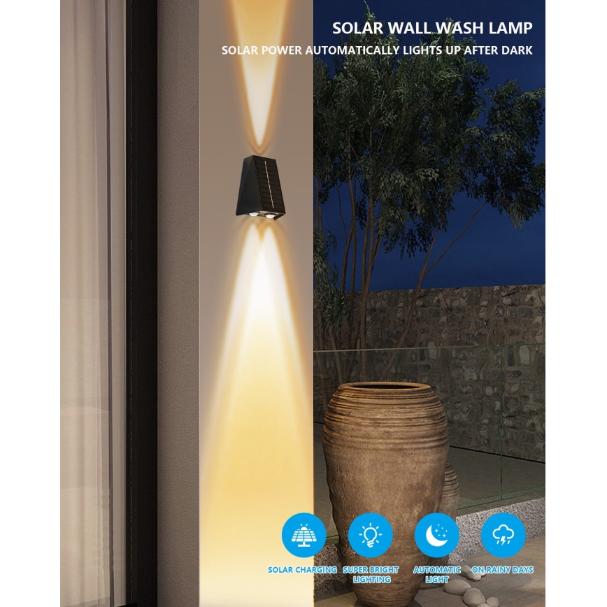LED Solar-Wandleuchte mit Sensor LED/2W/5V IP54 1300 mAh