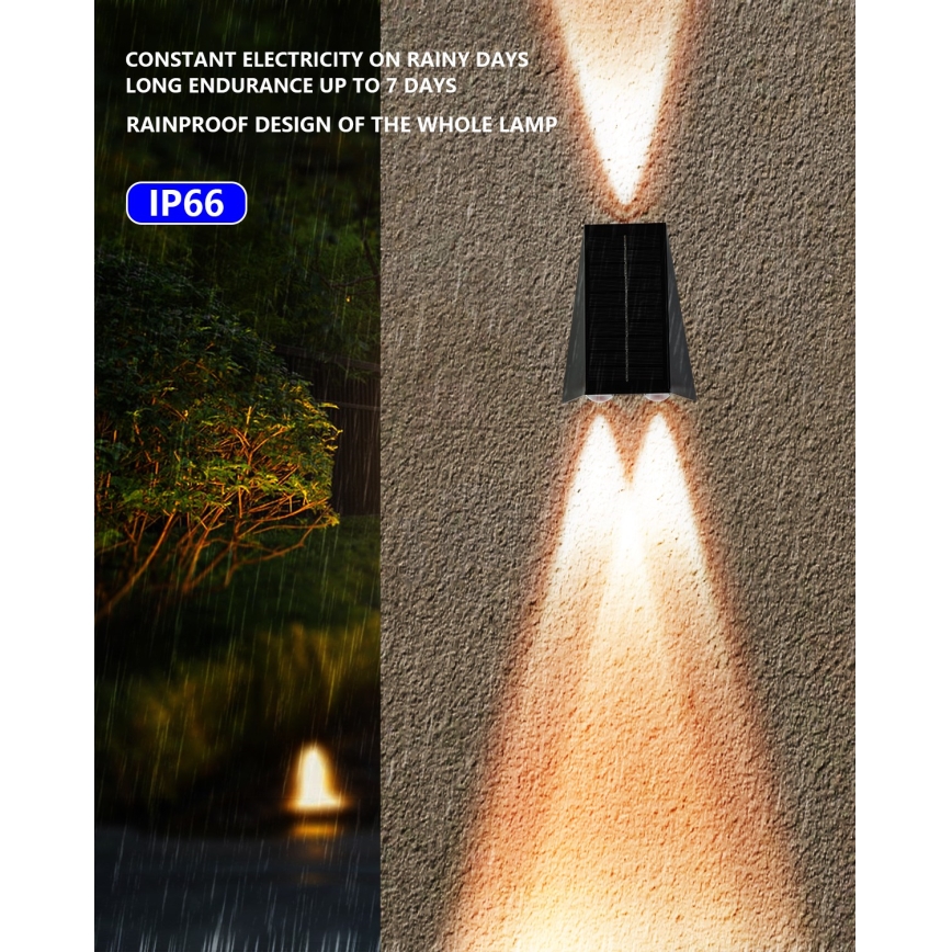 LED Solar-Wandleuchte mit Sensor LED/2W/5V IP54 1300 mAh
