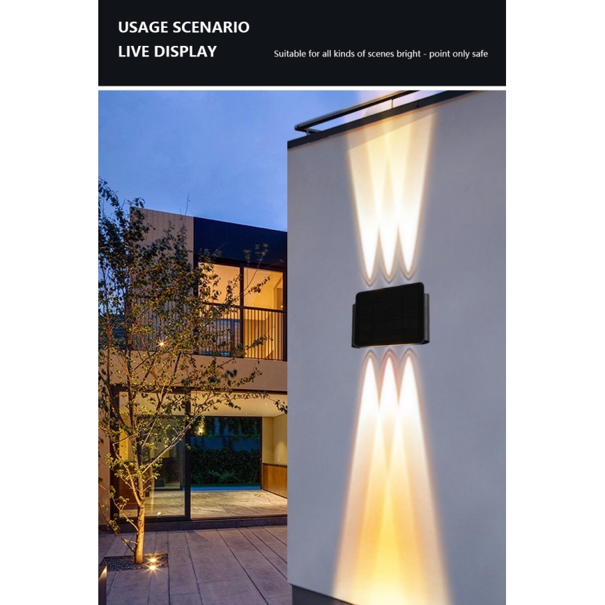 LED-Solarwandleuchte mit Sensor LED/2W/5V IP54 1300 mAh