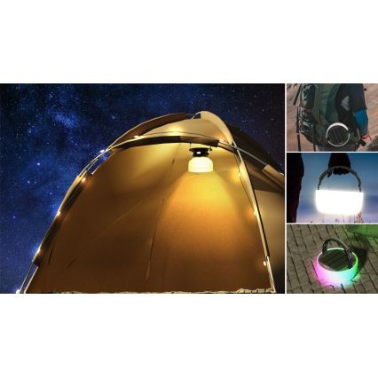 LED RGB Tragbare Solar-Ladlampe mit LED-Lichterkette LED/10W/5V 3600 mAh IP65 3600 mAh