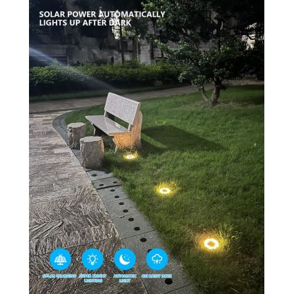 SET 4x LED-Outdoor-Solarbeleuchtung mit Sensor LED/0,048W/2V IP68 600 mAh