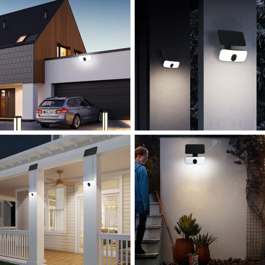 LED-Solarwandleuchte mit Sensor LED/13W/3,7V 4000K IP65 400 mAh