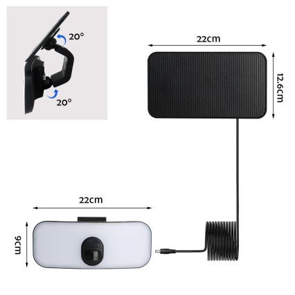 LED-Solarwandleuchte mit Sensor LED/13W/3,7V 4000K IP65 400 mAh