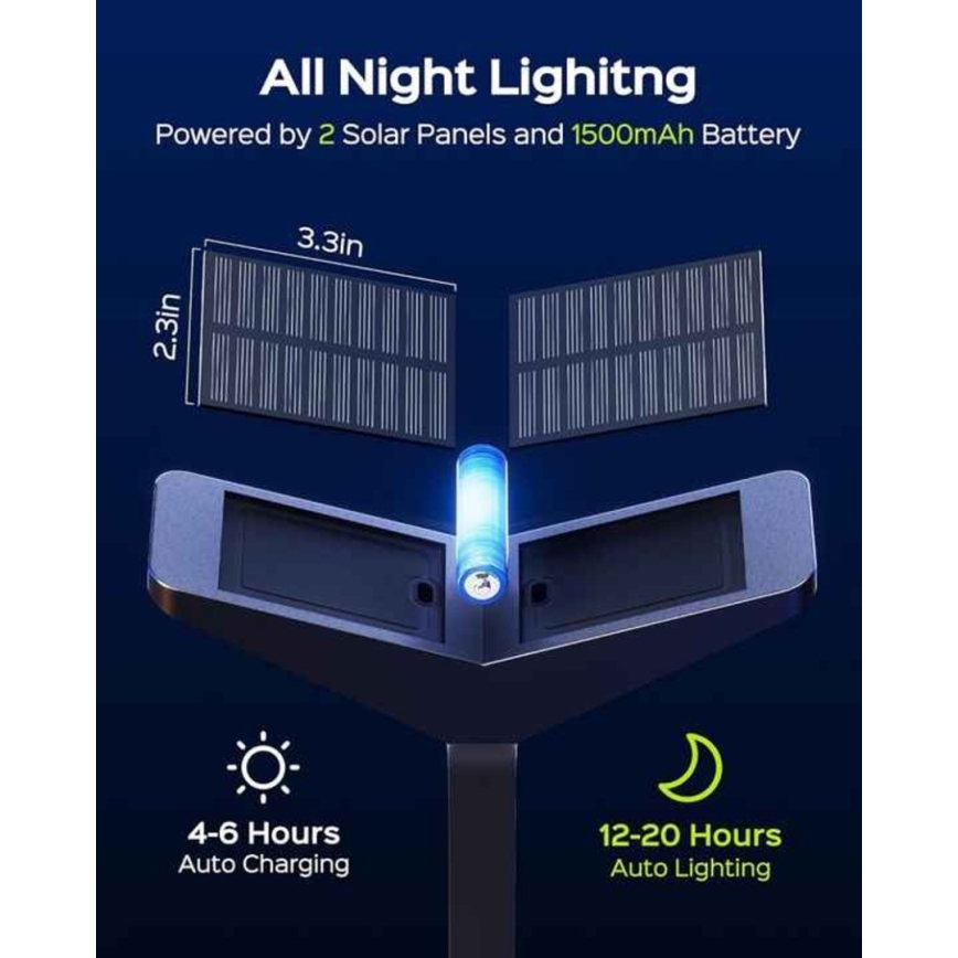 LED-Solarleuchte mit Sensor SUN BUTTERFLY LED/1,5W/3,7V 3000/6000K IP65 1500 mAh