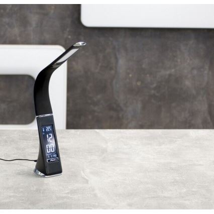 LED Tischlampe dimmbar mit Diplay LED/6,5W/5V schwarz