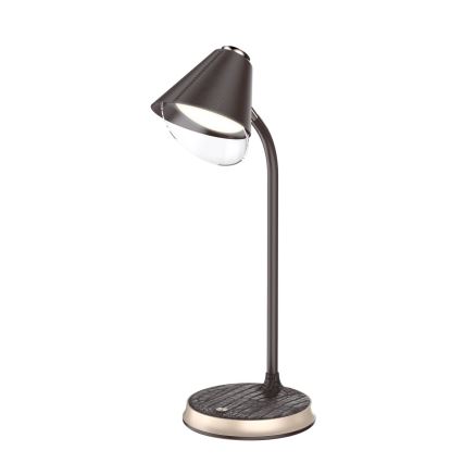 LED dimmbare Tischlampe mit kabelloser Ladefunktion FINCH LED/9W/12/230V braun/gold