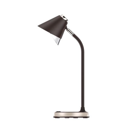 LED dimmbare Tischlampe mit kabelloser Ladefunktion FINCH LED/9W/12/230V braun/gold