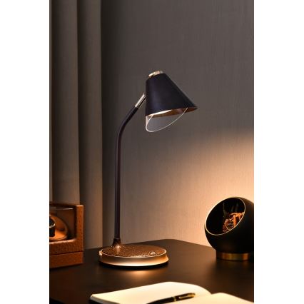 LED dimmbare Tischlampe mit kabelloser Ladefunktion FINCH LED/9W/12/230V grau/glänzender Chrom