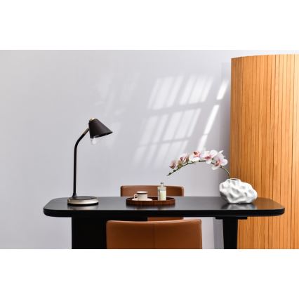 LED dimmbare Tischlampe mit kabelloser Ladefunktion FINCH LED/9W/12/230V grau/glänzender Chrom