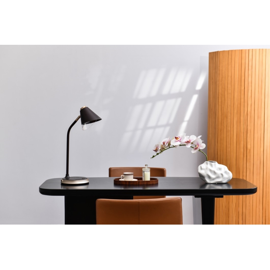 LED dimmbare Tischlampe mit kabelloser Ladefunktion FINCH LED/9W/12/230V grau/glänzender Chrom