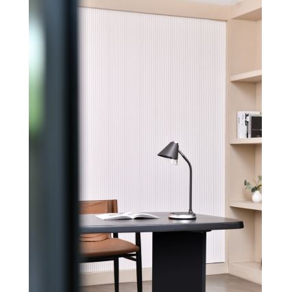 LED dimmbare Tischlampe mit kabelloser Ladefunktion FINCH LED/9W/12/230V grau/glänzender Chrom