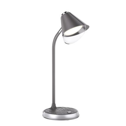 LED dimmbare Tischlampe mit kabelloser Ladefunktion FINCH LED/9W/12/230V grau/glänzender Chrom