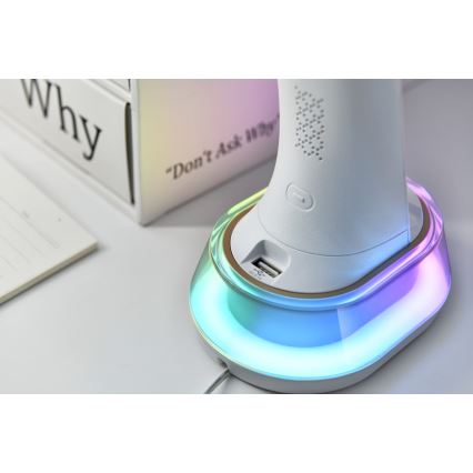 LED RGB dimmbare Tischlampe mit kabelloser Ladefunktion CORELLA LED/7W/12/230V weiß