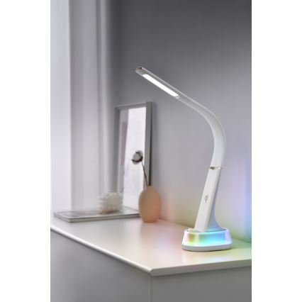 LED RGB dimmbare Tischlampe mit kabelloser Ladefunktion CORELLA LED/7W/12/230V weiß