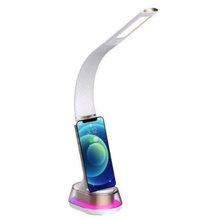 LED RGB dimmbare Tischlampe mit kabelloser Ladefunktion CORELLA LED/7W/12/230V weiß