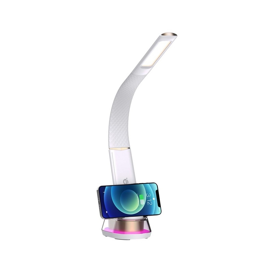 LED RGB dimmbare Tischlampe mit kabelloser Ladefunktion CORELLA LED/7W/12/230V weiß