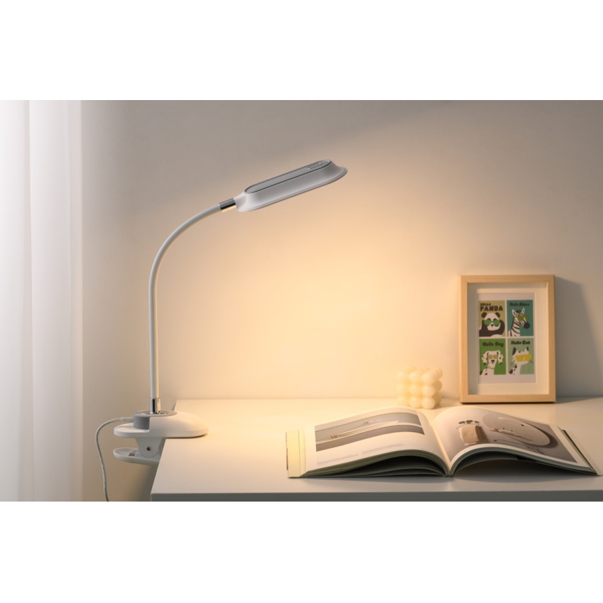 LED+CCT dimmbare Tischlampe mit Clip CLIP LED/7,5W/230V 3000/4200/5000K weiß