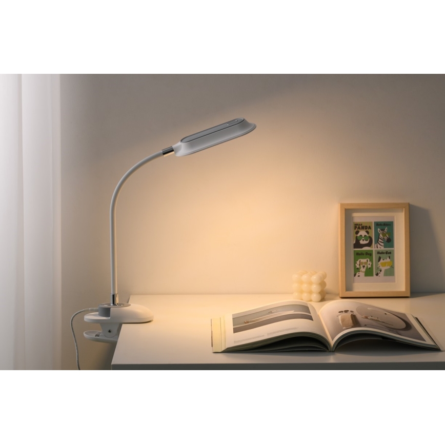 LED+CCT dimmbare Tischlampe mit Clip CLIP LED/7,5W/230V 3000/4200/5000K weiß