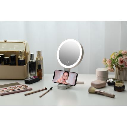 Immax 09103L - LED+CCT dimmbarer Kosmetikspiegel SWEET LED/3W/5V weiß