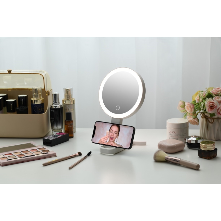 Immax 09103L - LED+CCT dimmbarer Kosmetikspiegel SWEET LED/3W/5V weiß