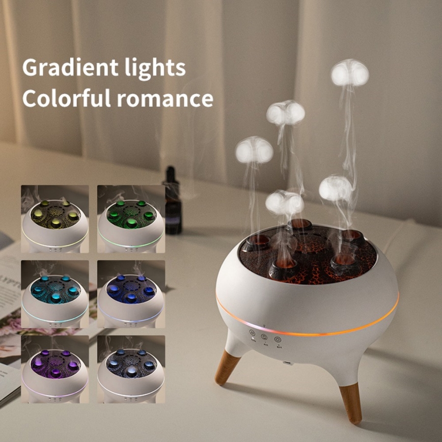 Immax 09104L - Aroma-Diffusor und Luftbefeuchter JELLYFISH LED/11W/5V
