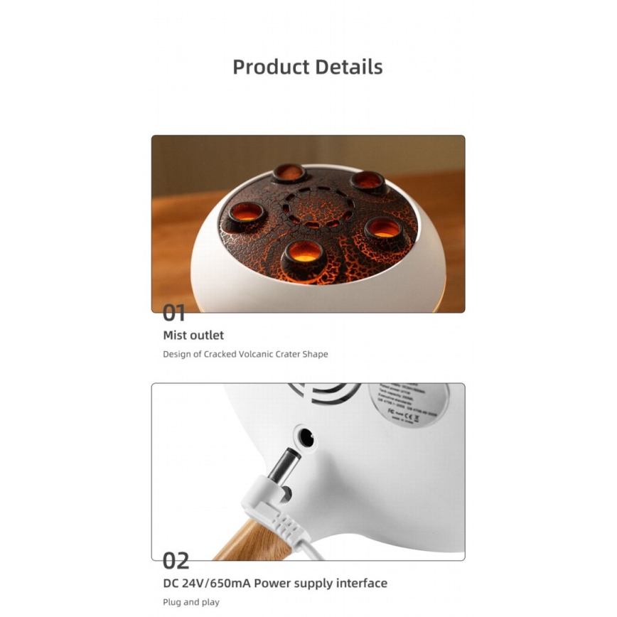 Immax 09104L - Aroma-Diffusor und Luftbefeuchter JELLYFISH LED/11W/5V