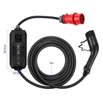 Immax - Tragbare Ladestation für Elektrofahrzeuge AC Typ 2 32A/380V 22kW 5m mit Tasche