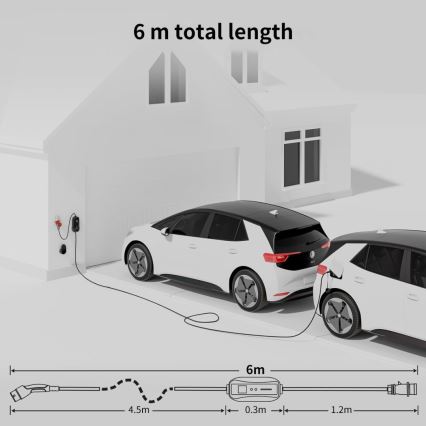 Immax - Tragbare Ladestation für Elektrofahrzeuge AC Typ 2 32A/380V 22kW 5m mit Tasche