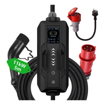 Immax - Ladestation für Elektrofahrzeuge AC Typ 2 16 A / 380 V + Stecker 230 V, 3,7 kW, 5 m Tuya