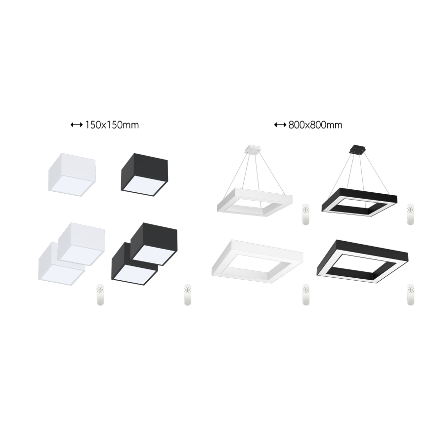 Immax NEO 07074-60 - Dimmbare LED-Deckenleuchte CANTO LED/34W/230V schwarz Tuya + Fernbedienung