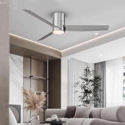 Immax NEO 07135-S - LED-Deckenventilator FRESH LED/18W/230V Wi-Fi Tuya matt Chrom + Fernbedienung