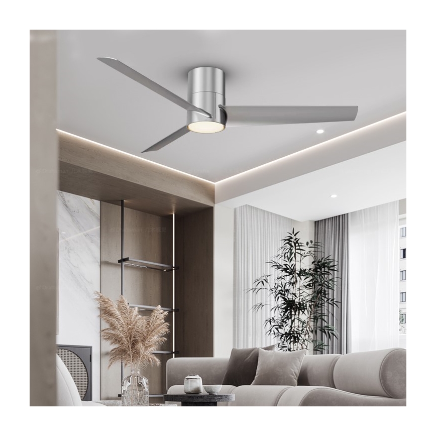 Immax NEO 07135-S - LED-Deckenventilator FRESH LED/18W/230V Wi-Fi Tuya matt Chrom + Fernbedienung