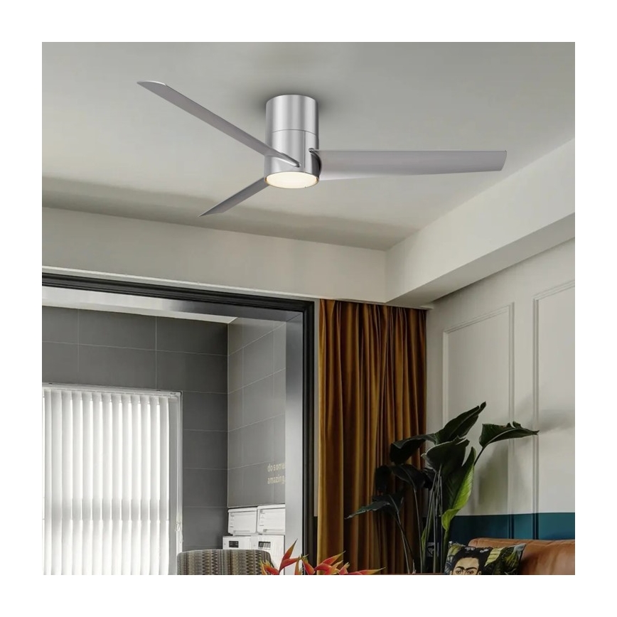 Immax NEO 07135-S - LED-Deckenventilator FRESH LED/18W/230V Wi-Fi Tuya matt Chrom + Fernbedienung