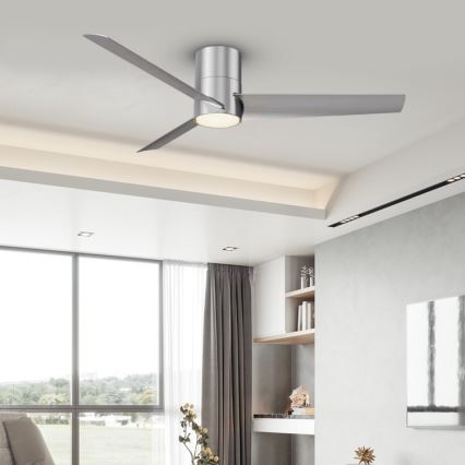 Immax NEO 07135-S - LED-Deckenventilator FRESH LED/18W/230V Wi-Fi Tuya matt Chrom + Fernbedienung