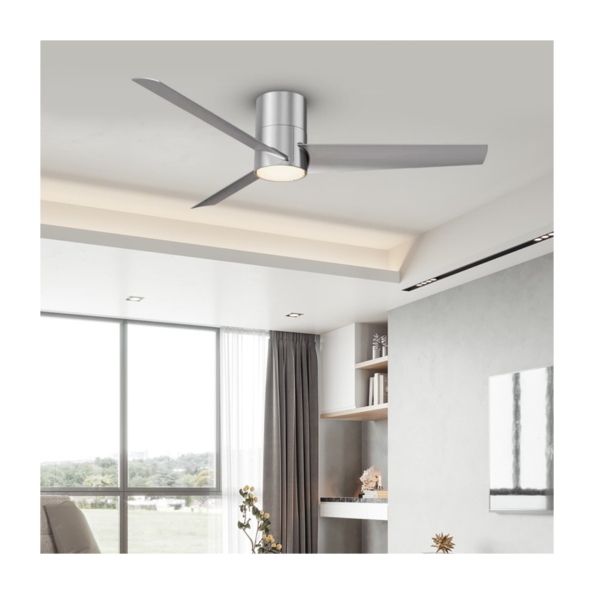 Immax NEO 07135-S - LED-Deckenventilator FRESH LED/18W/230V Wi-Fi Tuya matt Chrom + Fernbedienung