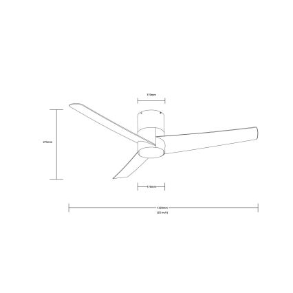 Immax NEO 07135-S - LED-Deckenventilator FRESH LED/18W/230V Wi-Fi Tuya matt Chrom + Fernbedienung