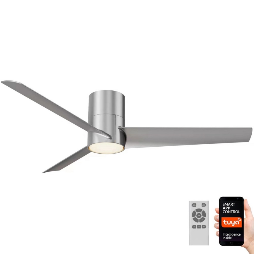 Immax NEO 07135-S - LED-Deckenventilator FRESH LED/18W/230V Wi-Fi Tuya matt Chrom + Fernbedienung