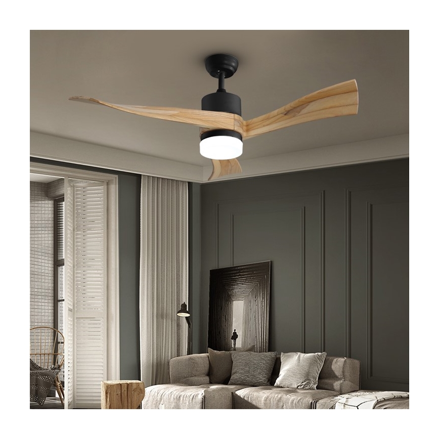 Immax NEO 07136-B - LED-Deckenventilator SOFISTICADO LED/18W/230V Eiche Wi-Fi Tuya + Fernbedienung