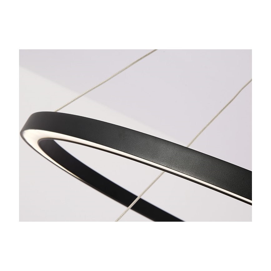 Immax NEO 07158-B80-60 – Dimmbare LED-Hängeleuchte an einer Schnur FINO LED/93W/230V Tuya schwarz + Fernbedienung