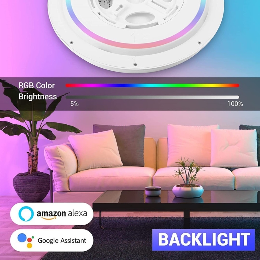 Immax NEO 07164-40 - LED RGB+CCT dimmbare Deckenleuchte NEO LITE TUDO LED/50W/230V Wi-Fi Tuya + Fernbedienung